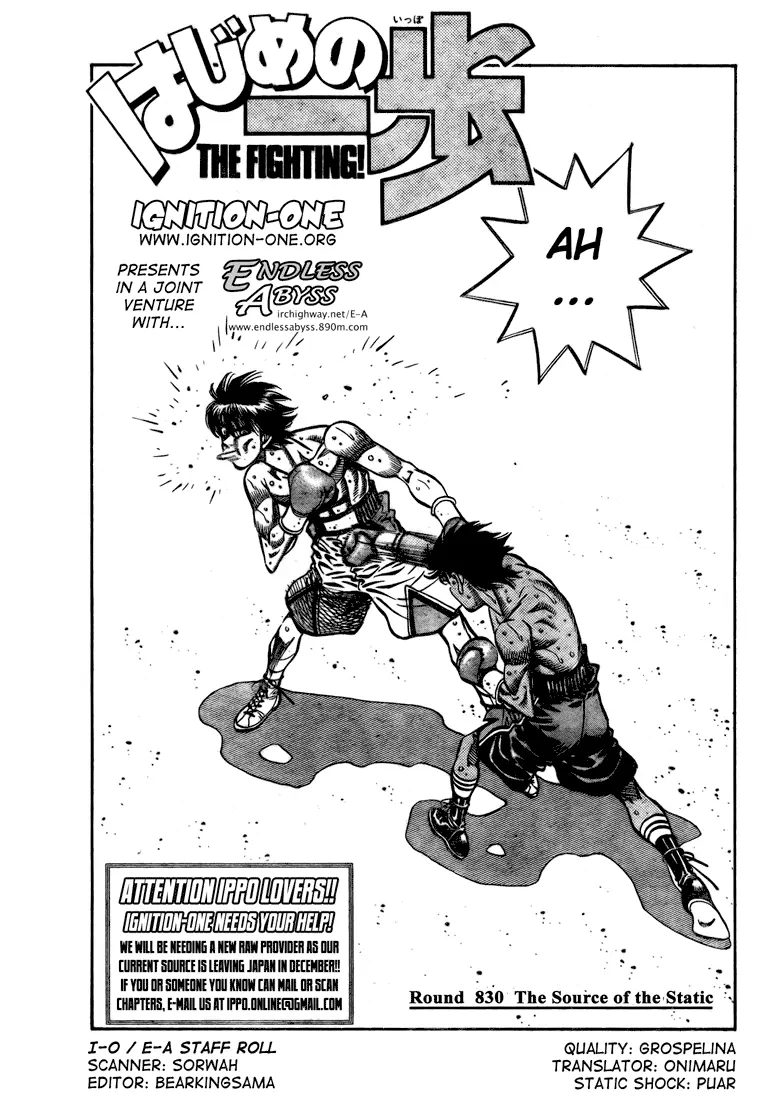 Read Hajime No Ippo - Chapter 830 - www.hajimenoippomanga.org | Image 1