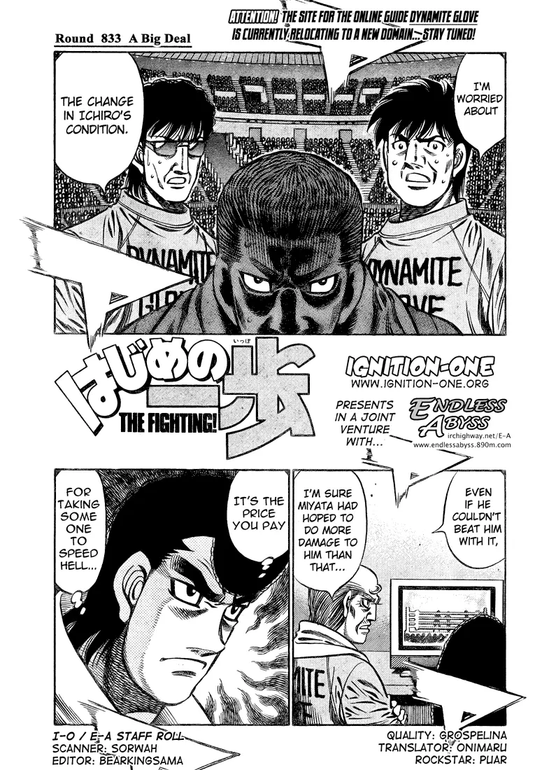 Read Hajime No Ippo - Chapter 833 - www.hajimenoippomanga.org | Image 1