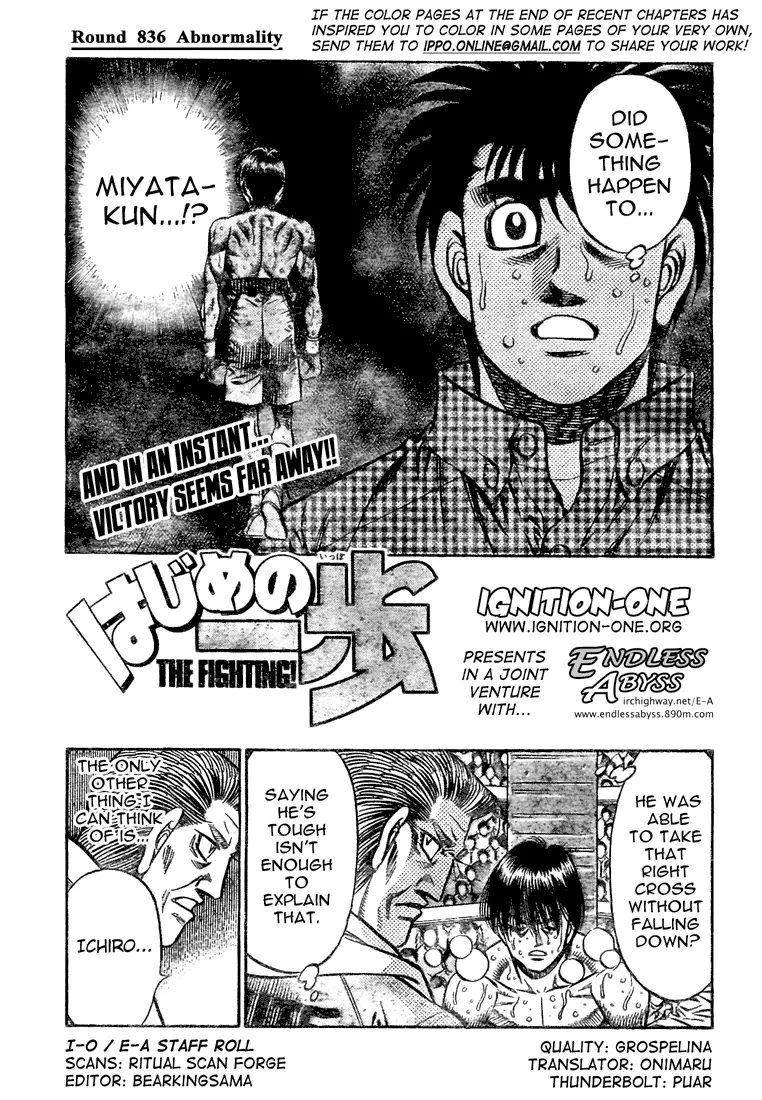 Read Hajime No Ippo - Chapter 836 - www.hajimenoippomanga.org | Image 1